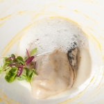 Grilled gillardeau oyster with their foam juice